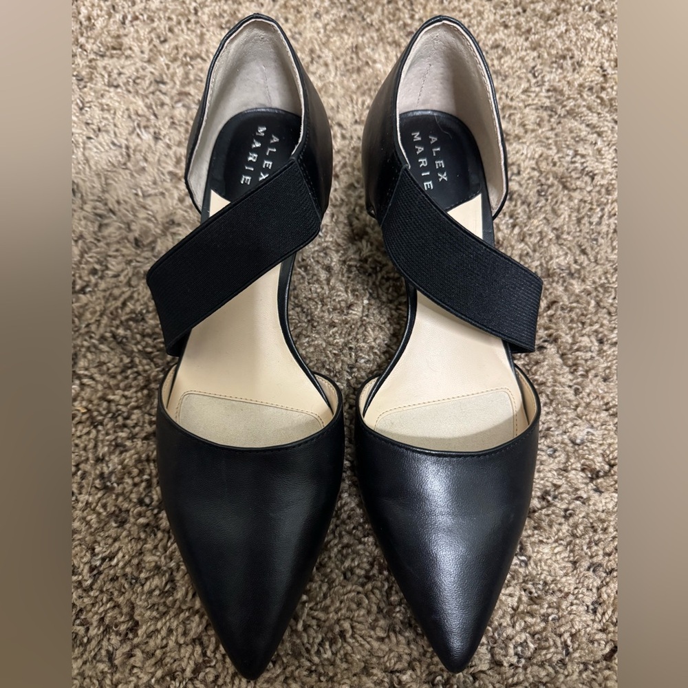 Alex Marie Black Flats with Elastic Strap